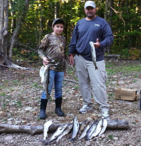nick and dad sal and steve lake trout trip skaneateles sept 27 14
