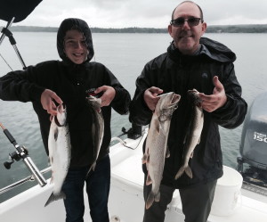 Nile and son Nate sept 13 22inch land lock and 24 in lake trout